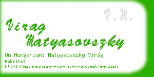 virag matyasovszky business card